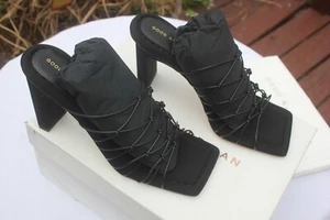 Good American High Heels Sandalen schwarz Gr. 9 Neopren Käfig Maultier Neu im Karton - Bild 1 von 14