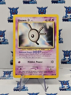Unown K 58/64 Pokemon Neo Revelation MP  - Image 1 of 2