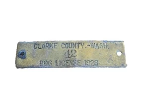 Vintage Clarke County Washington Hundeführerschein 1923 - Bild 1 von 3