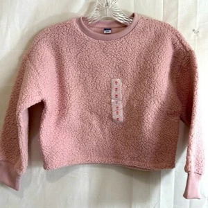 Old Navy Girls Sherpa Crewneck Pullover Sweatshirt Pink M (8) - Picture 1 of 9