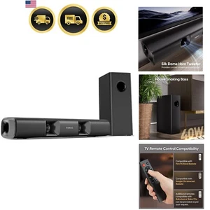 Sound Bar for TV Home Theater 90W Stereo Bluetooth Subwoofer Surround Sound - Picture 1 of 8