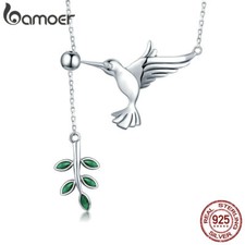 Bamoer S925 Sterling silver Necklace Chain Greetings from hummingbirds Jewelry