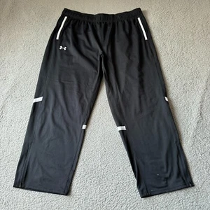 NEW Under Armour Pants Mens 3XL Black Qualifier Warm Up Track Sweat Loose Lined* - Picture 1 of 16