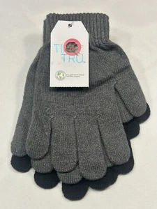 NEW time and tru womens 2 pairs winter gloves black & grey - Picture 1 of 2