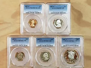 1987 S Proof set Cent Nickel Dime Quarter Half Dollar PCGS PR 69 & 70 DCAM - Picture 1 of 11