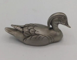 Chilmark Fine Pewter USA Duck Figurine Wood Duck 1980 George De Lodzia - Picture 1 of 7