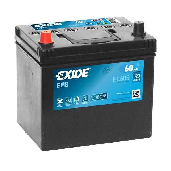 Exide Autobatterie EFB 60Ah EL605 Start-Stop Asia Starterbatterie - Bild 1 von 1