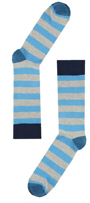 HS by HAPPY SOCKS Womens Blue Grey College Stripes > One Size UK 7-11 EU 40-46 - Imagem 1 de 2