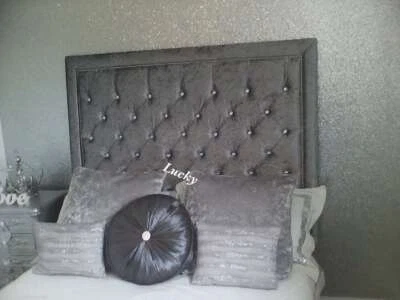 Cabeceira de chão 54" polegadas de altura VELUDO ESMAGADO bom design todos os tamanhos CORES barato - Imagem 1 de 2
