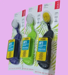 Lot of 3, RADIUS LEFT Hand TOOTHBRUSH, Soft, 3 PACK - Picture 1 of 1