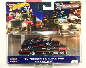 Hot Wheels Team Transport Car Culture '69 Nissan Skyline Van Carry On Black - Picture 1 of 4