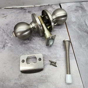 Kwikset Silber Nickel Rund Kugel Innentürknauf mit Schloss gebraucht - Bild 1 von 9