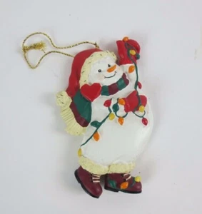 Snowman Tangled Lights Christmas Tree Ornament 3.5 Inches Tall  - Picture 1 of 4