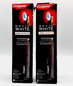 Colgate 360 Optic White Pro-Series Battery Black Toothbrush 2 Pack Damaged Box! - Picture 1 of 4