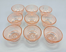 Set of 4 Pink Depression Queen Mary Sherbet Footed Sherbert Bowls Anchor Hocking