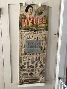 Myers Pumps Kalender 1937, Wasser, Heuwerkzeug, Türhänger, Landwirtschaft - Bild 1 von 24