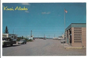 KENAI Street Scene Vintage CAMPER Car Oil Refinery Cook Inlet AK Postcard Alaska - Picture 1 of 2