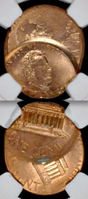 2000-D NGC MS64RD Die Adjustment Strike Over Off-Center Normal Lincoln Cent 1c - Image 1 of 4