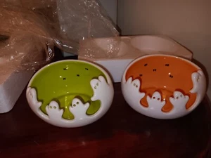 PartyLite 4" Espeluznante Fantasma Tealight Candelabros Halloween Juego de 2 P9778  - Imagen 1 de 6