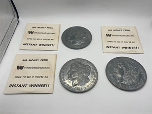 White-Westinghouse Big Money 1884 Silver Dollar Promo 3" Aluminum (Lot of 3) - Picture 1 of 11