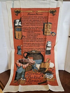 Vintage UNUSED Kay-Dee TEA TOWEL  " Brick Oven Baked Beans" Sewell Jackson - Picture 1 of 2