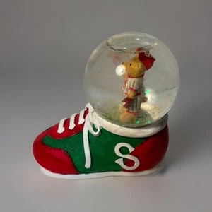 Baseball Bär Mini Weihnachten Schneekugel mit Schuh #25 - Bild 1 von 4