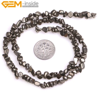 Dije de pepita natural cuentas con astillas de pirita para mujer fabricación de joyas de 15" forma libre Foto 1 de 4