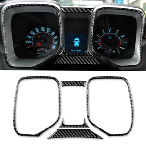 5Pcs For Chevrolet Camaro 2010-2015 Carbon Fiber Instrument Cluster Panel Cover - Picture 1 of 11