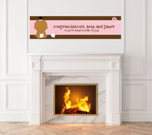 Baby Girl African American - Baby Shower Printed Banner -Indoor Outdoor Banner - Picture 1 of 1