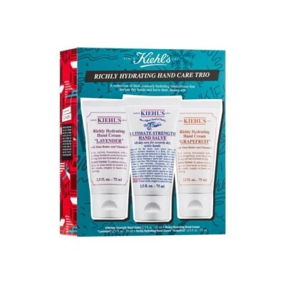 NUEVO Y SELLADO Kiehl's Hydrating Hand Care Trio LAVANDA/UVA/BÁLSAMO 2,5 oz. cada Foto 1 de 2