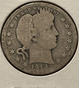 Old Man Duffy’s G/AG+ semi key 1914 s quarter hot item ready 4 u! Free SH USA - Picture 1 of 4