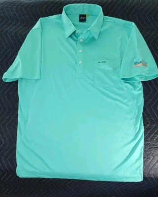 Sligo Golf Polo Shirt Performance XL Green/Blue  - Image 1 of 4