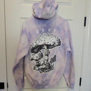 Obey Psychedelic Light Tie Dye Purple Mushroom Hoodie – Size Medium - Picture 1 of 21