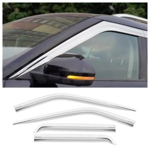 For Ford Explorer 2011-2019 Chrome Window Visors Sun Rain Guard Vent Deflectors - Picture 1 of 5