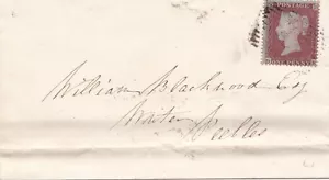 1855 PEEBLES COVER 1d STERNMARKE BLAU GERAHMT INNERLEITHEN LOKALNAMENSTEMPEL REV. - Bild 1 von 2