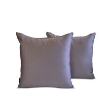 Ash Purple Satin Solid Set of 2, Throw Pillow Cover - Ash Purple Slub Satin