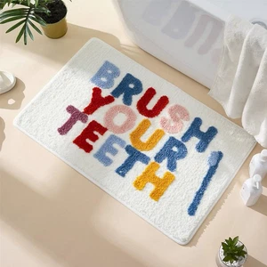 Cute Bath Mat Non Slip Soft Fluffy and Absorbent Microfiber Colourful Bathroo... - Foto 1 di 6