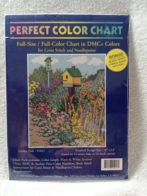 Cross Stitch Needlepoint Garden Path Perfect Color Chart 1999 Vintage NIP 91013 - Image 1 of 4
