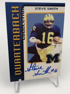 TK Legacy STEVE SMITH AUTO Card QUARTERBACK COLLECTION SP/300 Signed MICHIGAN - Image 1 of 4