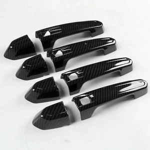 For 2020-2021 Cadillac CT4 ABS Carbon Fiber Exterior Side Door Handle Trim 8pcs - Picture 1 of 9