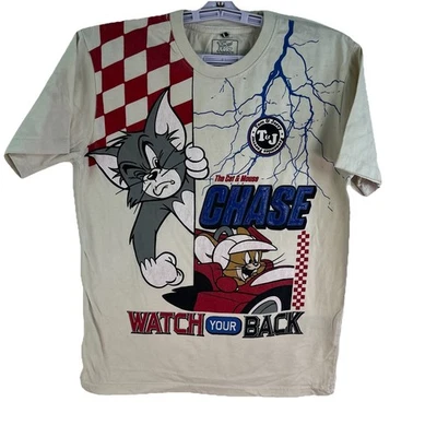 Tom & Jerry Graphic T-Shirt Boys Size L (14-16) Beige - Image 1 of 4