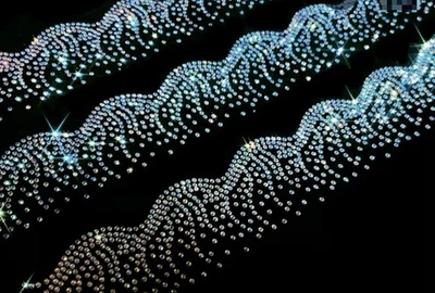 Enfeites para artesanato e roupas apliques de ferro com strass prata | Novo - Imagem 1 de 4