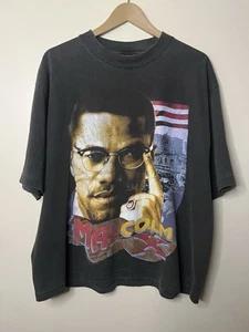 Modern Malcolm X Peace & Love Rap Tee T Shirt Size S Fits Boxy XL/2XL SEE MEAS - Picture 1 of 5