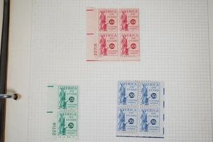 U.S. 1910s-1930s BACK OF BOOK COLLECTION OF 60 STAMPS & 40 BLOCKS IN ALBUM - Picture 1 of 24