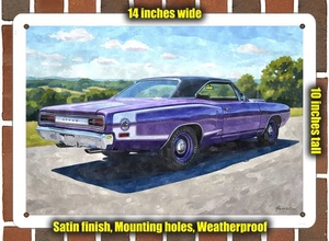 Letrero de metal - Dodge Coronet Super Bee 3 AI acuarela 1970 - 10x14 - Imagen 1 de 1