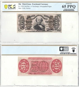 50 Cent 3rd Issue Fractional Currency Fr 1328 PCGS Gem CU-65 PPQ - Picture 1 of 3