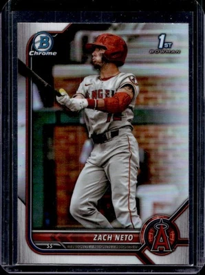 2022 Bowman Draft Zach Neto Chrome Refractor 1st Prospect #BDC-18 Angels - Image 1 of 2