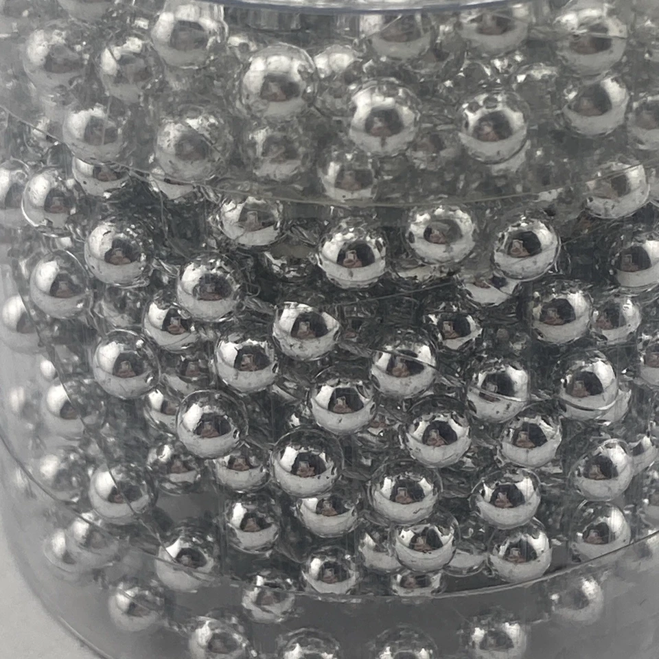 4 MM SILVER STRING BEADS BY NICOLE ( 5 YARDS )