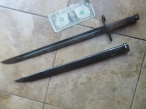 GRAN BAYONETA Y VAINA JAPONESA DE LA Segunda Guerra Mundial, hoja brillante limpia, recogida marina USMC - Imagen 1 de 14