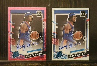 2023 Donruss Optic Ricky Council IV #285 Rated Rookie Base & Pink Velocity 22/79 - Image 1 of 2